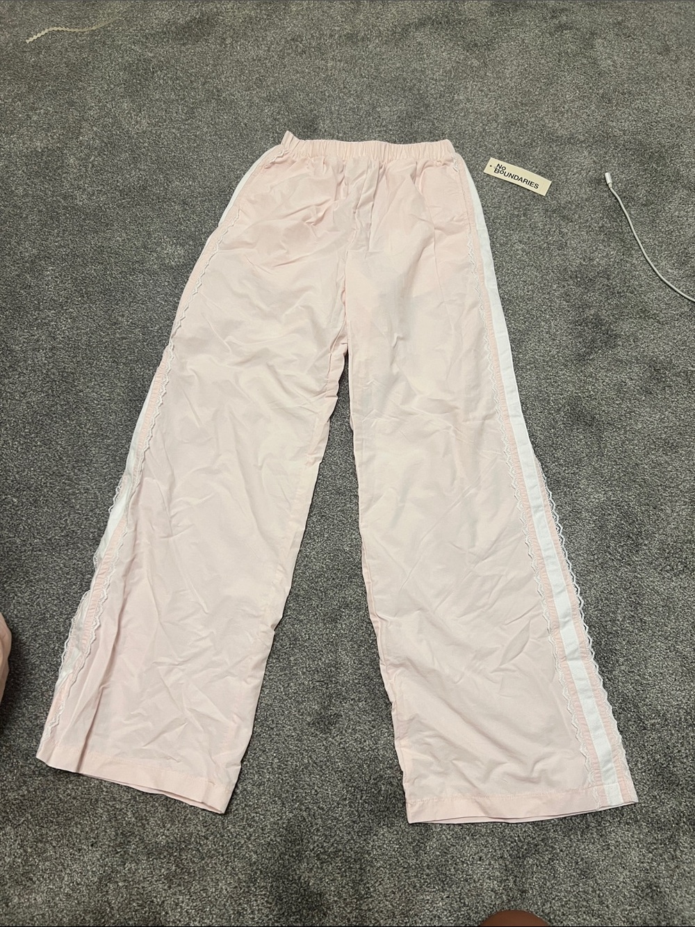 No Boundaries Lace Pink Casual Pants